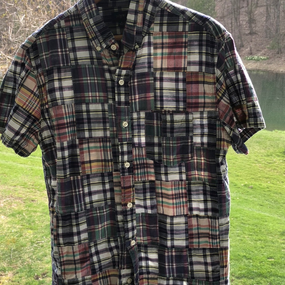 Jcrew madras short sleeve shirt